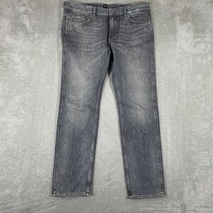 Hugo Boss Slim Fit Jeans Mens 36x32 Gray Candiani Denim Italian Fabric